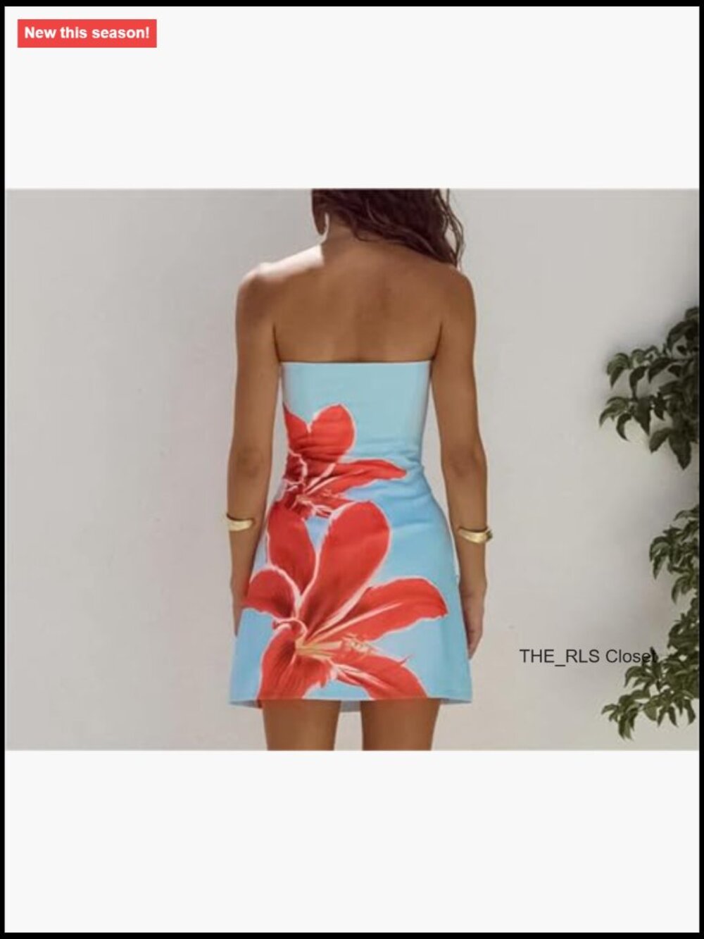 Strapless Floral Bodycon Mini Dress Sleeveless Backless Club Night Out Y2K - Picture 5 of 7